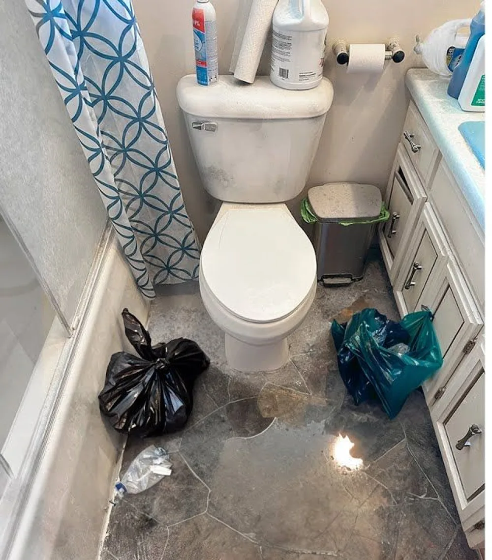 Before cleaning — dirty and disorganised